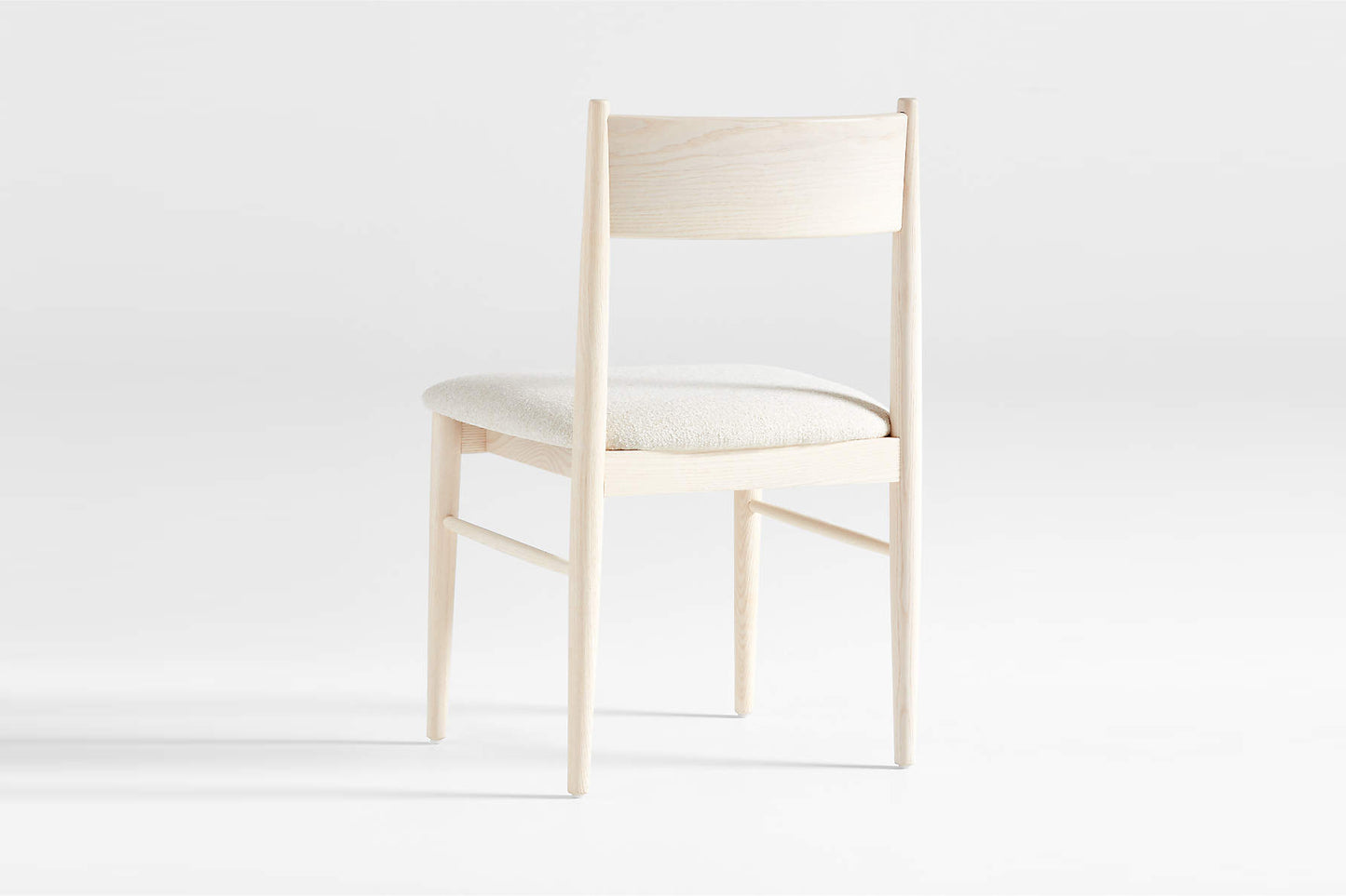 Barley Dining Chair, Whitewashed Ash with Ivory Boucle