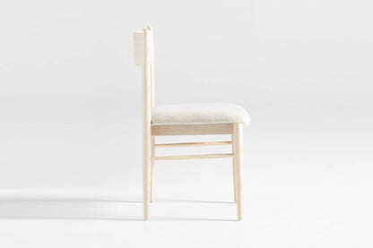 Barley Dining Chair, Whitewashed Ash with Ivory Boucle