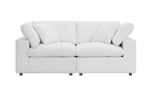 Commix Deep Seat Sectional Sofa, 2 Seater, White