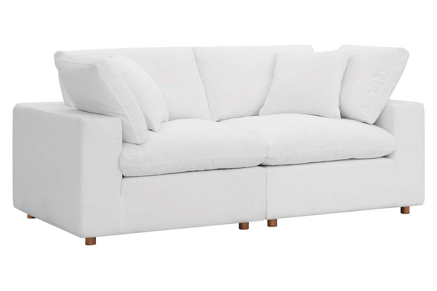 Commix Deep Seat Sectional Sofa, 2 Seater, White