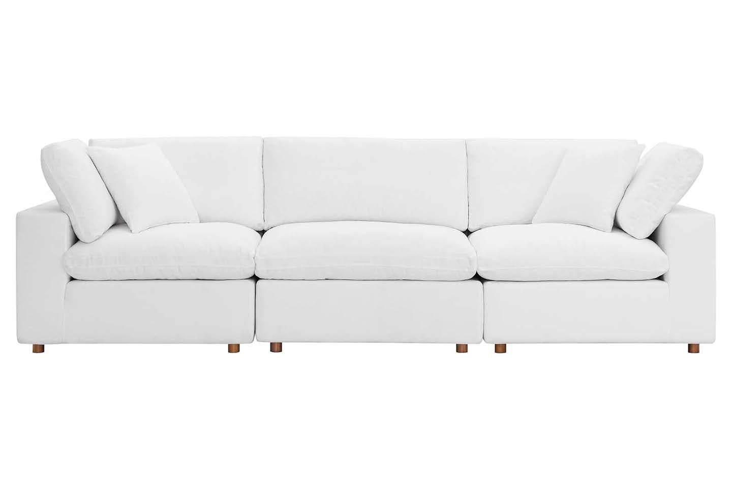 Commix Deep Seat Sectional Sofa, 3 Seater, White