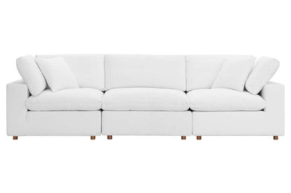 Commix Deep Seat Sectional Sofa, 3 Seater, White