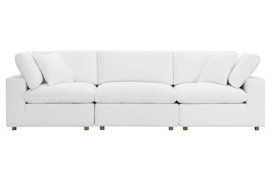 Commix Deep Seat Sectional Sofa, 3 Seater, White