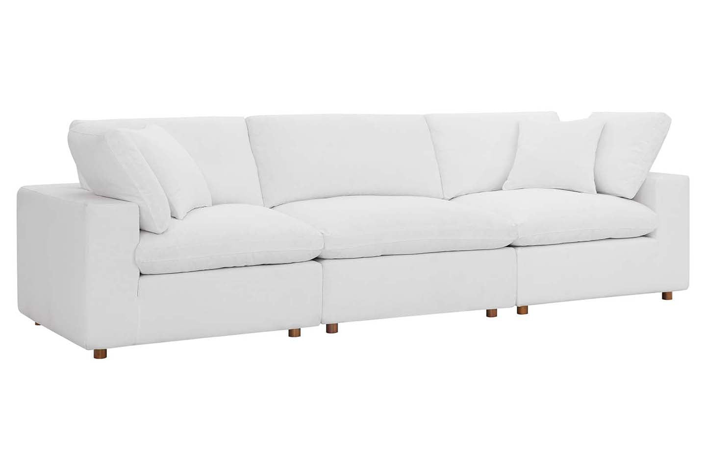 Commix Deep Seat Sectional Sofa, 3 Seater, White