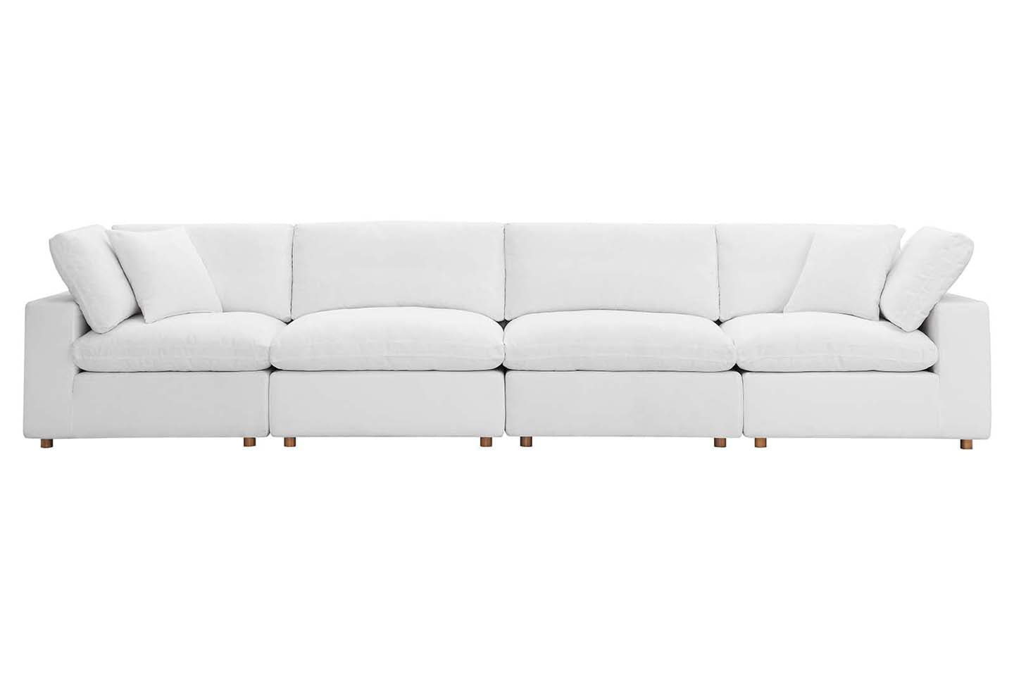 Commix Deep Seat Sectional Sofa, 4 Seater, White