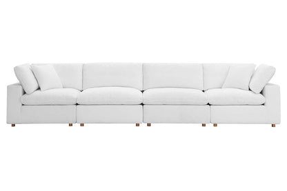 Commix Deep Seat Sectional Sofa, 4 Seater, White