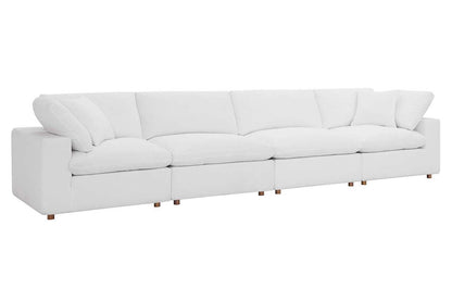 Commix Deep Seat Sectional Sofa, 4 Seater, White