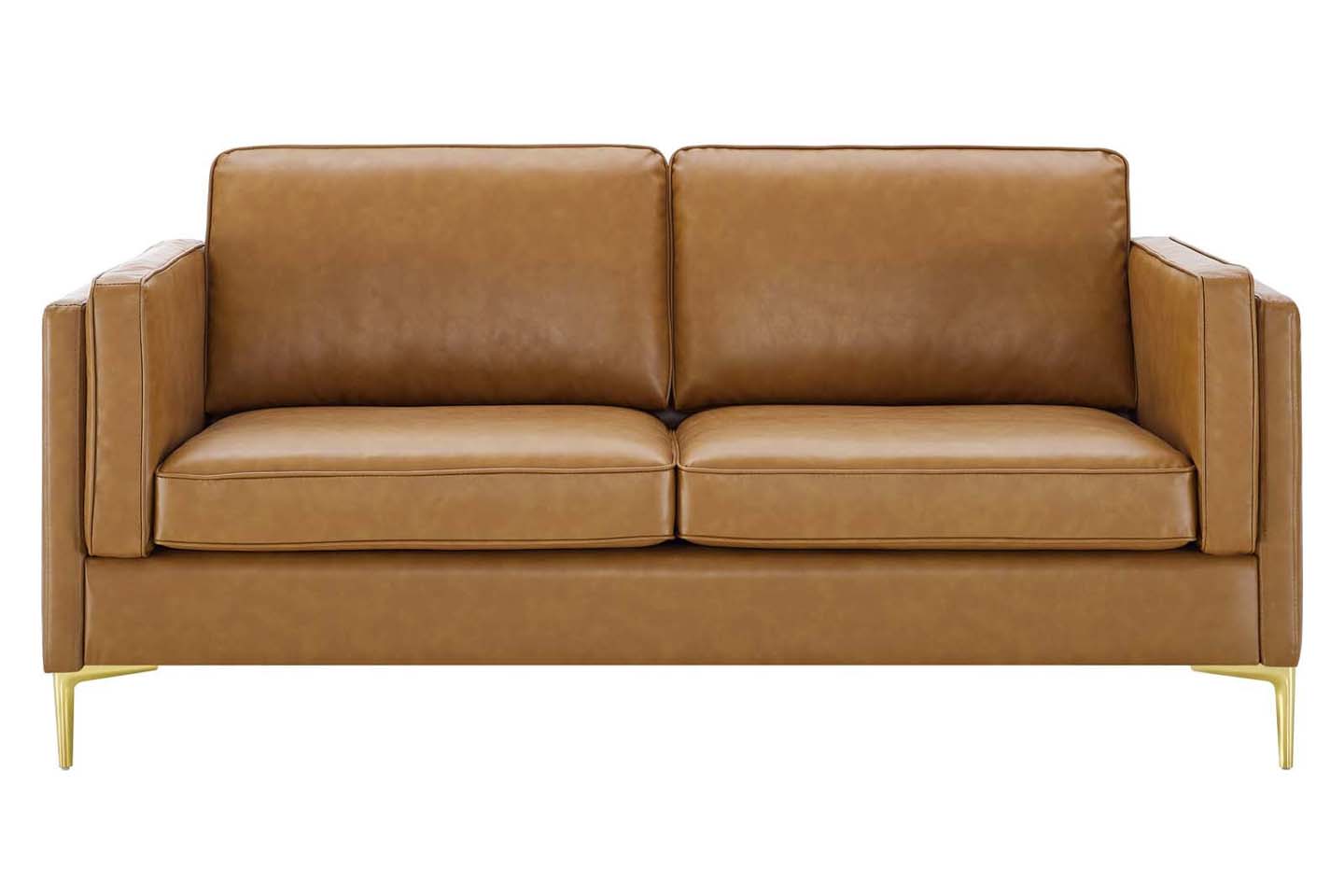 Noah 2 Seater Sofa, Tan Imitation Leather