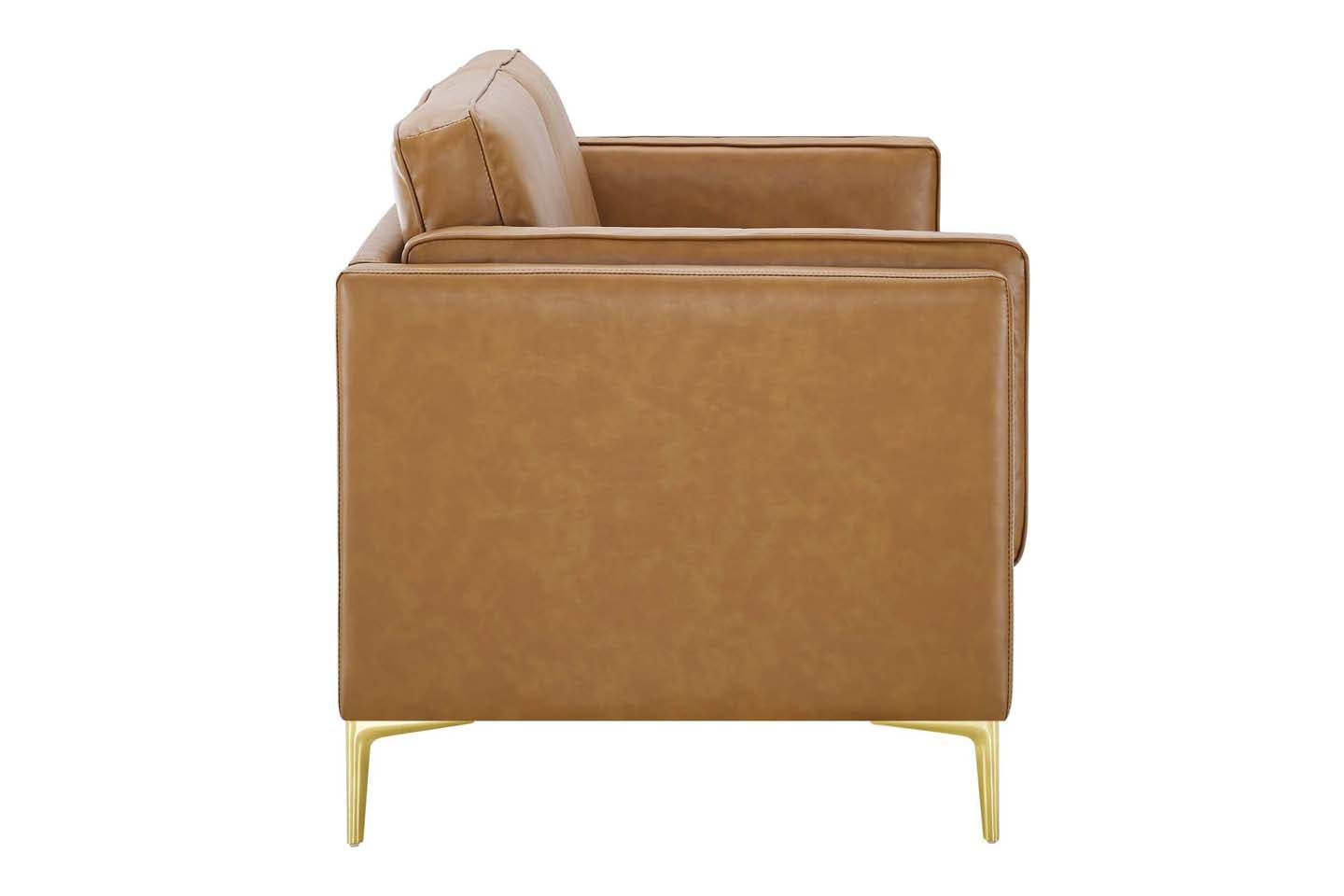 Noah 2 Seater Sofa, Tan Imitation Leather