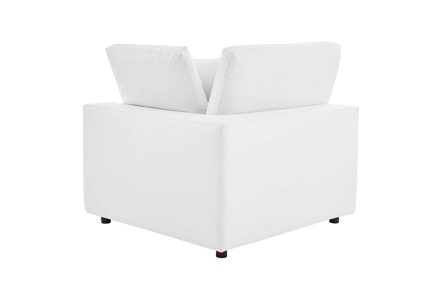 Commix Deep Seat Sectional Sofa, 2 Seater, White Imitation Leather