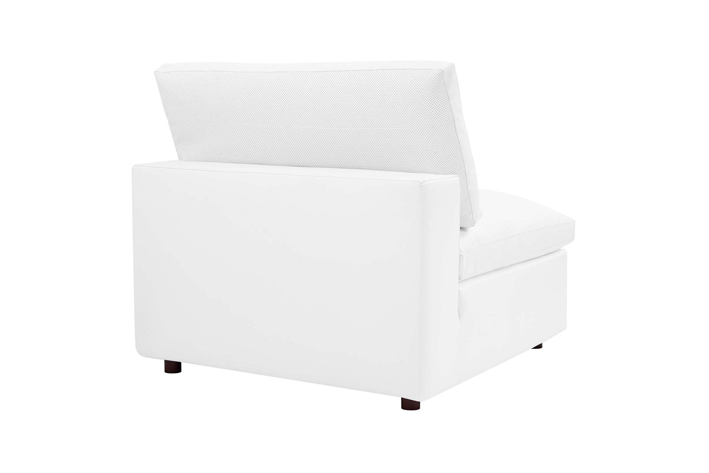 Commix Deep Seat Sectional Sofa, 3 Seater, White Imitation Leather