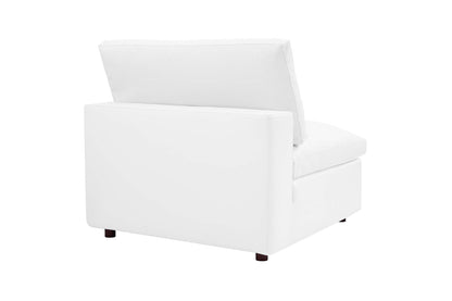 Commix Deep Seat Sectional Sofa, 3 Seater, White Imitation Leather