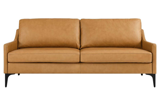 Madison 2 Seater Sofa, Tan Imitation Leather