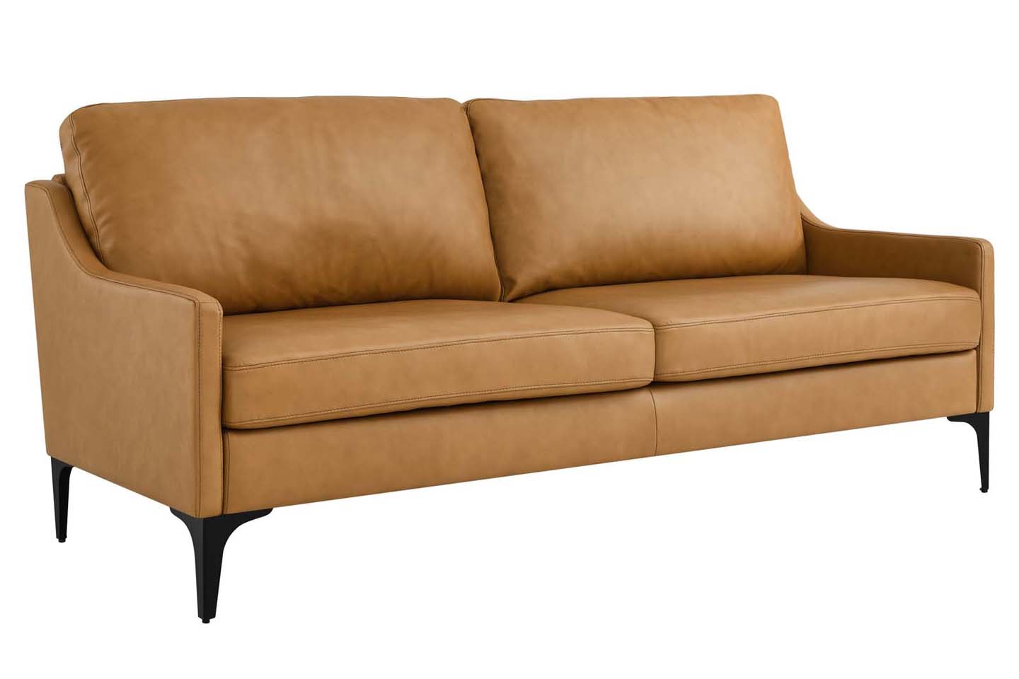 Madison 2 Seater Sofa, Tan Imitation Leather