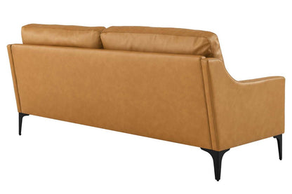 Madison 2 Seater Sofa, Tan Imitation Leather