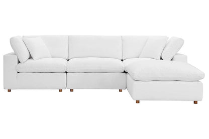 Commix Deep Seat Sectional Sofa With Ottoman, 3 Seater, White