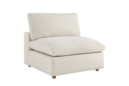 Commix Deep Seat Sectional Sofa With Ottoman, 4 Seater, Light Beige