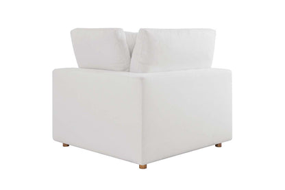 Commix Deep Seat Sectional Sofa With Ottoman, 4 Seater, White