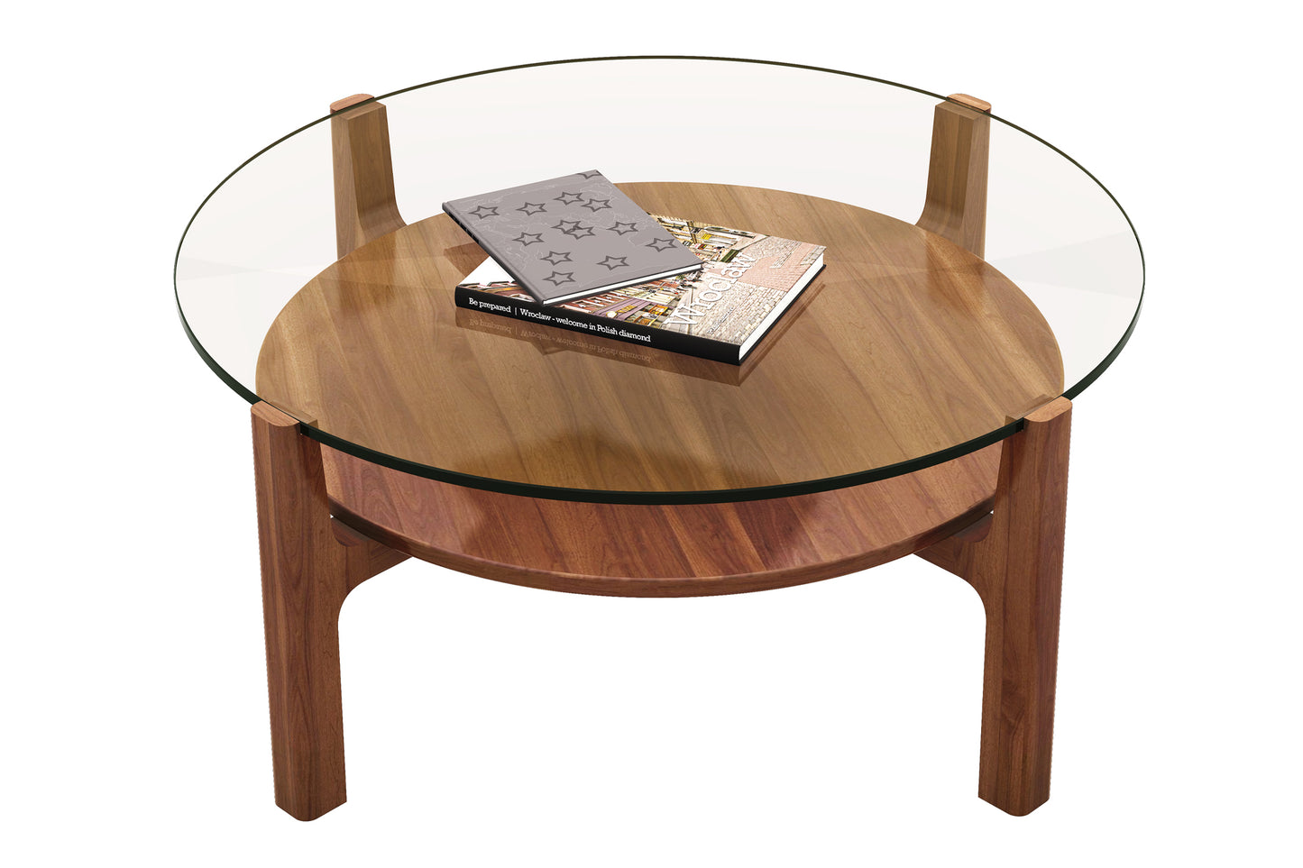 Soho Coffee Table, Round, Dark Walnut, 36in