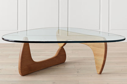 Noguchi Style Coffee Table, Walnut, 50in