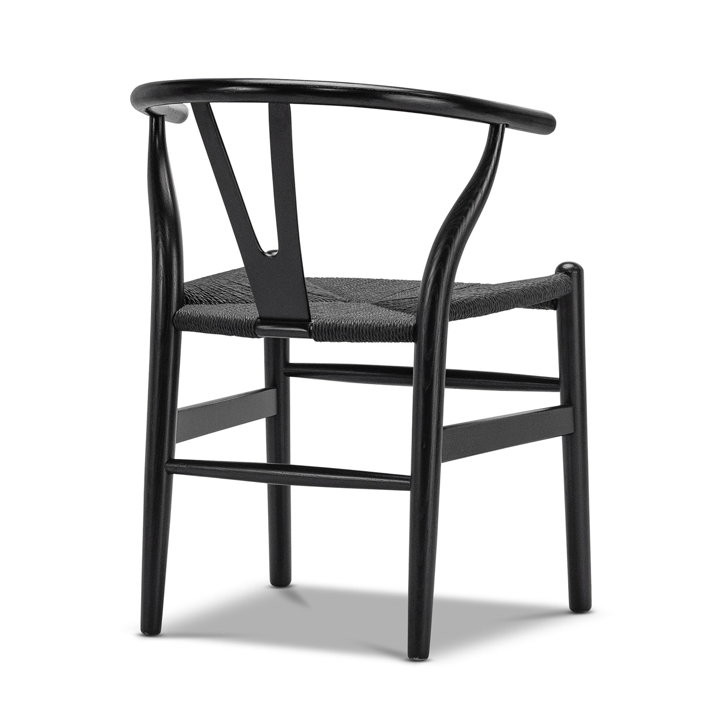 Wishbone Dining Chair, Black with Black Weave