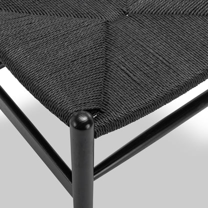 Wishbone Dining Chair, Black with Black Weave