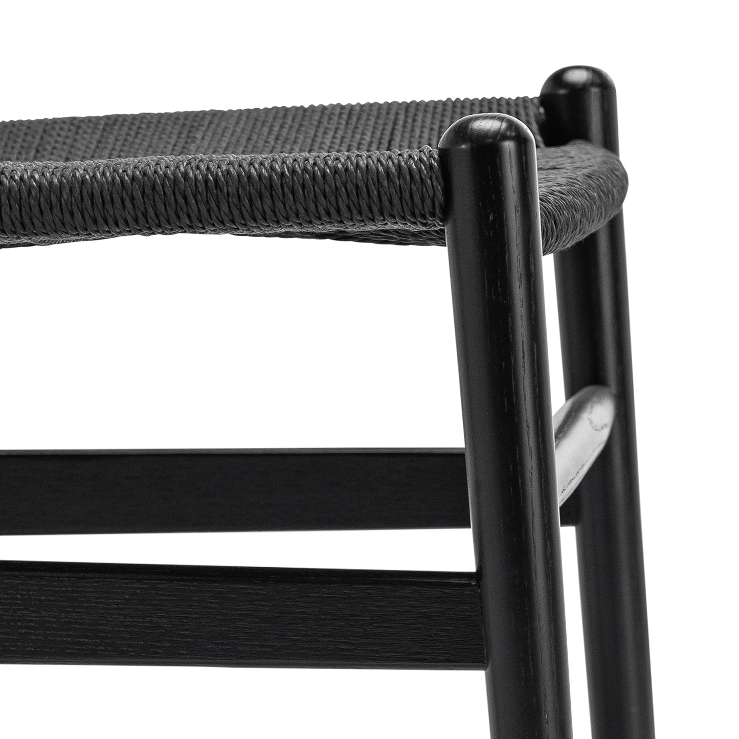 Wishbone Dining Chair, Black with Black Weave