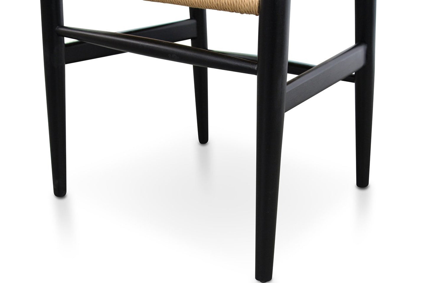 Wishbone Dining Chair, Black with Natural Seat