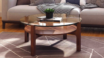 Soho Coffee Table, Round, Dark Walnut, 36in