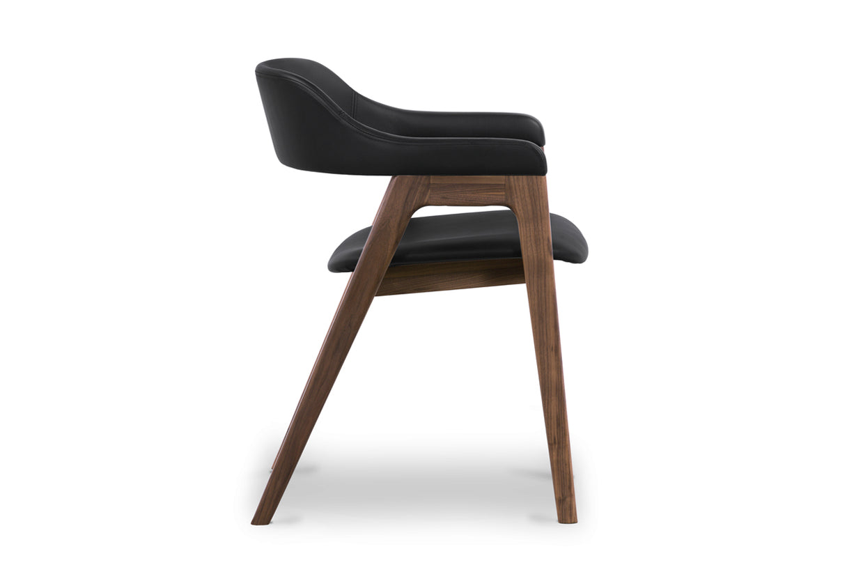 Atlas Dining Chair, Black PU Leather