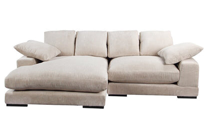 Plush Reversible Deep Seat Sectional Sofa, High Resilient Foam, Cappuccino