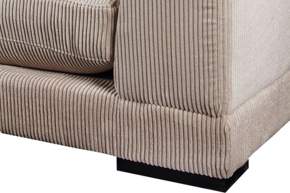 Plush Reversible Deep Seat Sectional Sofa, High Resilient Foam, Cappuccino