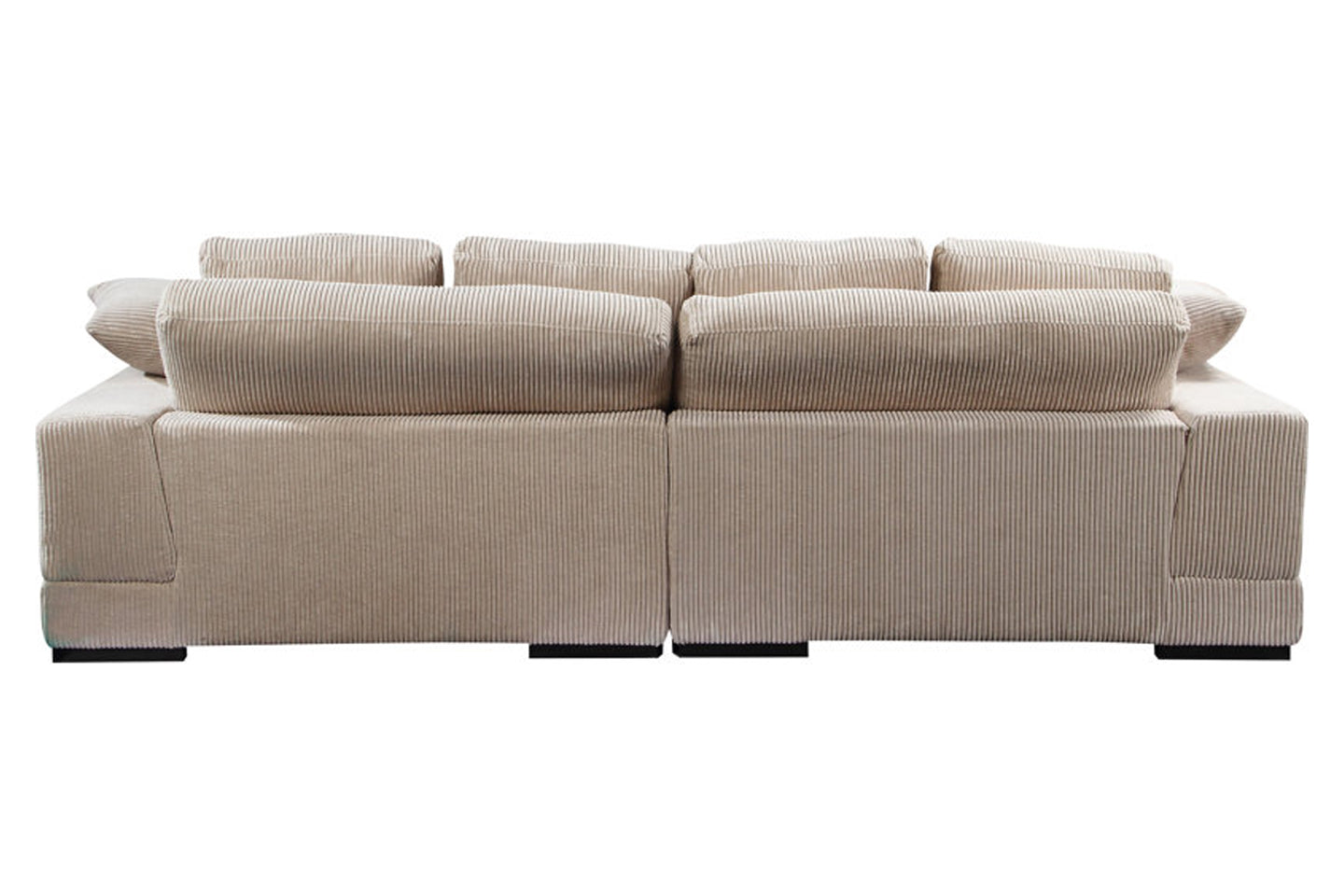 Plush Reversible Deep Seat Sectional Sofa, High Resilient Foam, Cappuccino