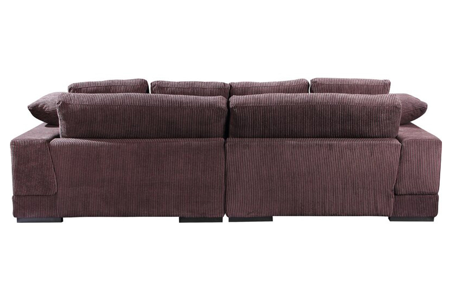 Plush Reversible Deep Seat Sectional Sofa, High Resilient Foam, Dark Brown