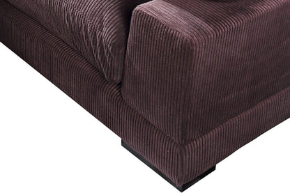 Plush Reversible Deep Seat Sectional Sofa, High Resilient Foam, Dark Brown