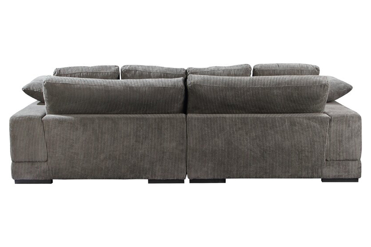 Plush Reversible Deep Seat Sectional Sofa, High Resilient Foam, Charcoal Gray