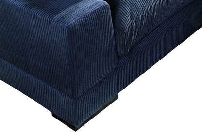 Plush Reversible Deep Seat Sectional Sofa, High Resilient Foam, Navy Blue