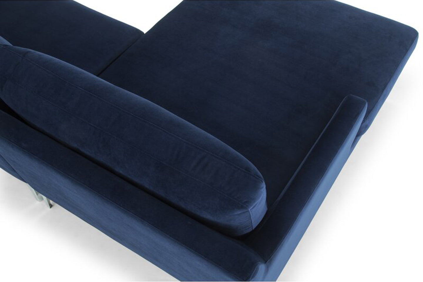 Jones Sectional Sofa With Chaise, Left Facing, Blue, Velvet