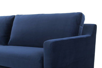 Jones Sectional Sofa With Chaise, Left Facing, Blue, Velvet