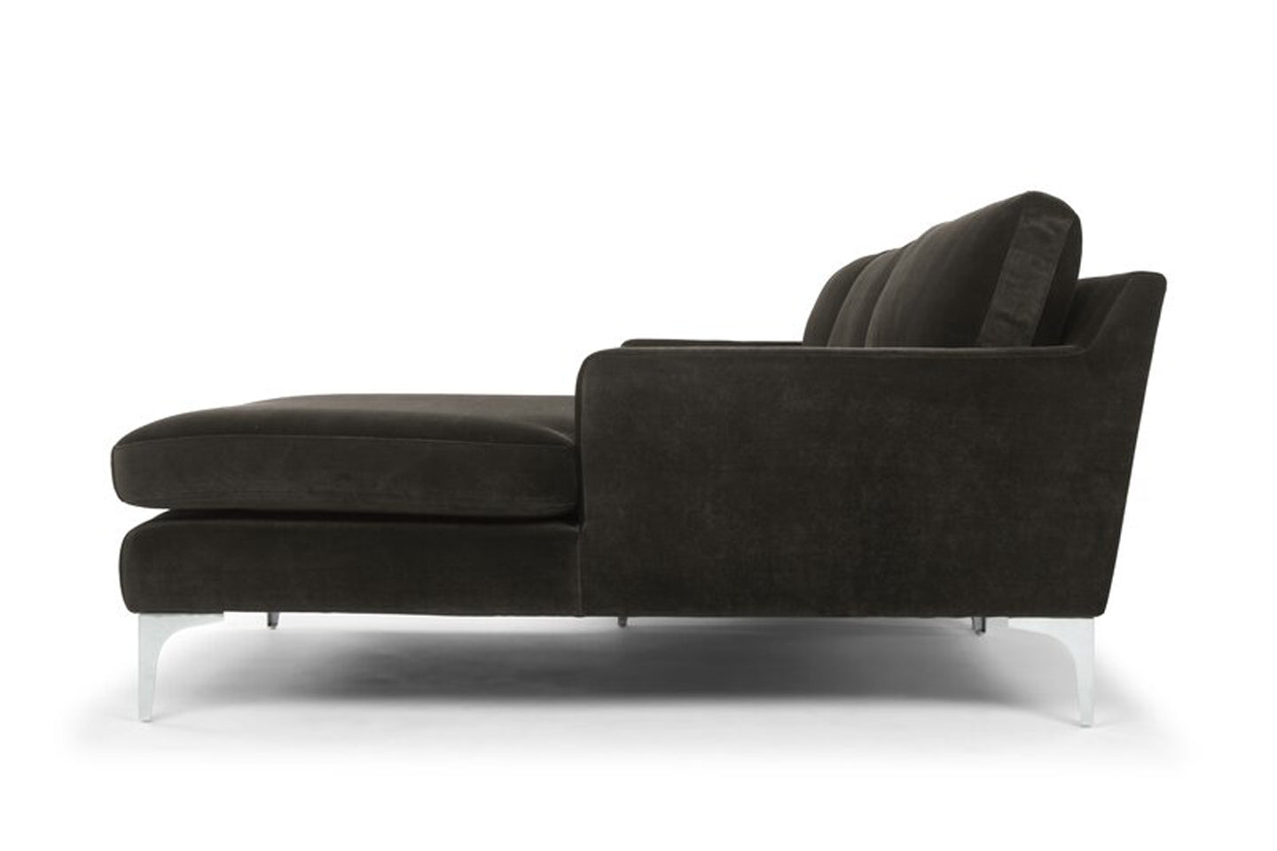 Jones Sectional Sofa With Chaise, Left Facing, Dark Gray, Velvet