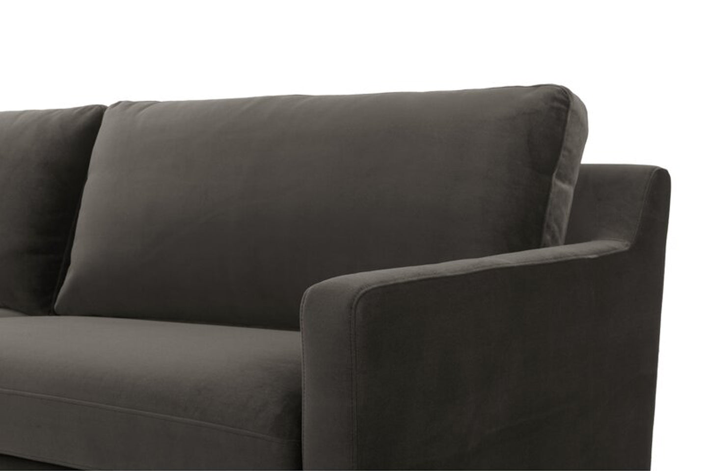 Jones Sectional Sofa With Chaise, Left Facing, Dark Gray, Velvet