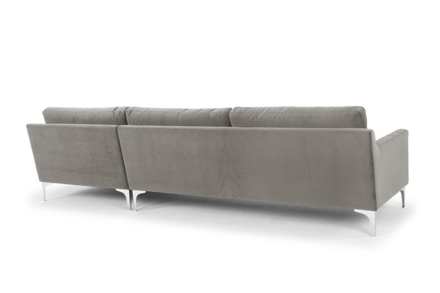 Jones Sectional Sofa With Chaise, Left Facing, Light Gray, Velvet