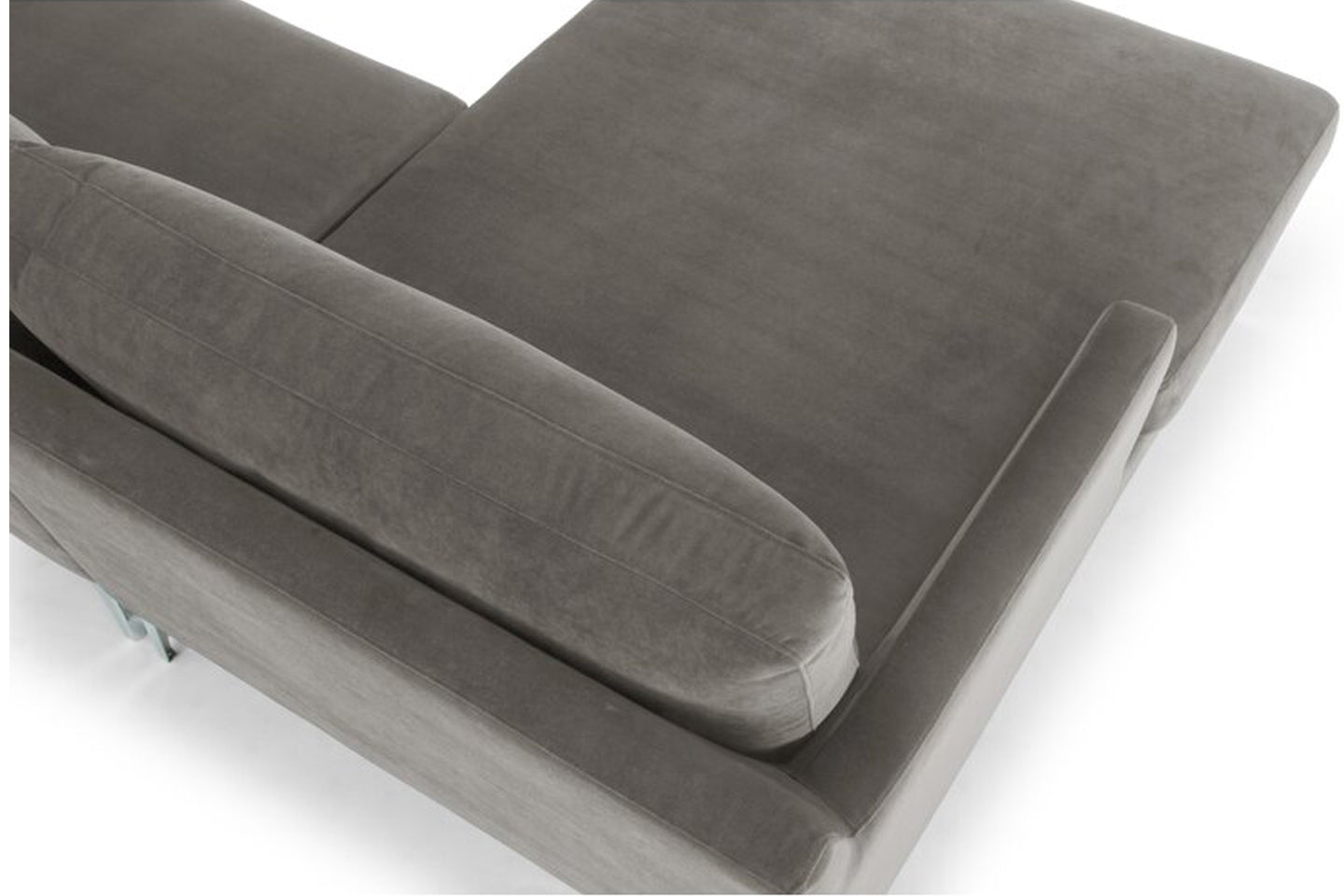 Jones Sectional Sofa With Chaise, Left Facing, Light Gray, Velvet