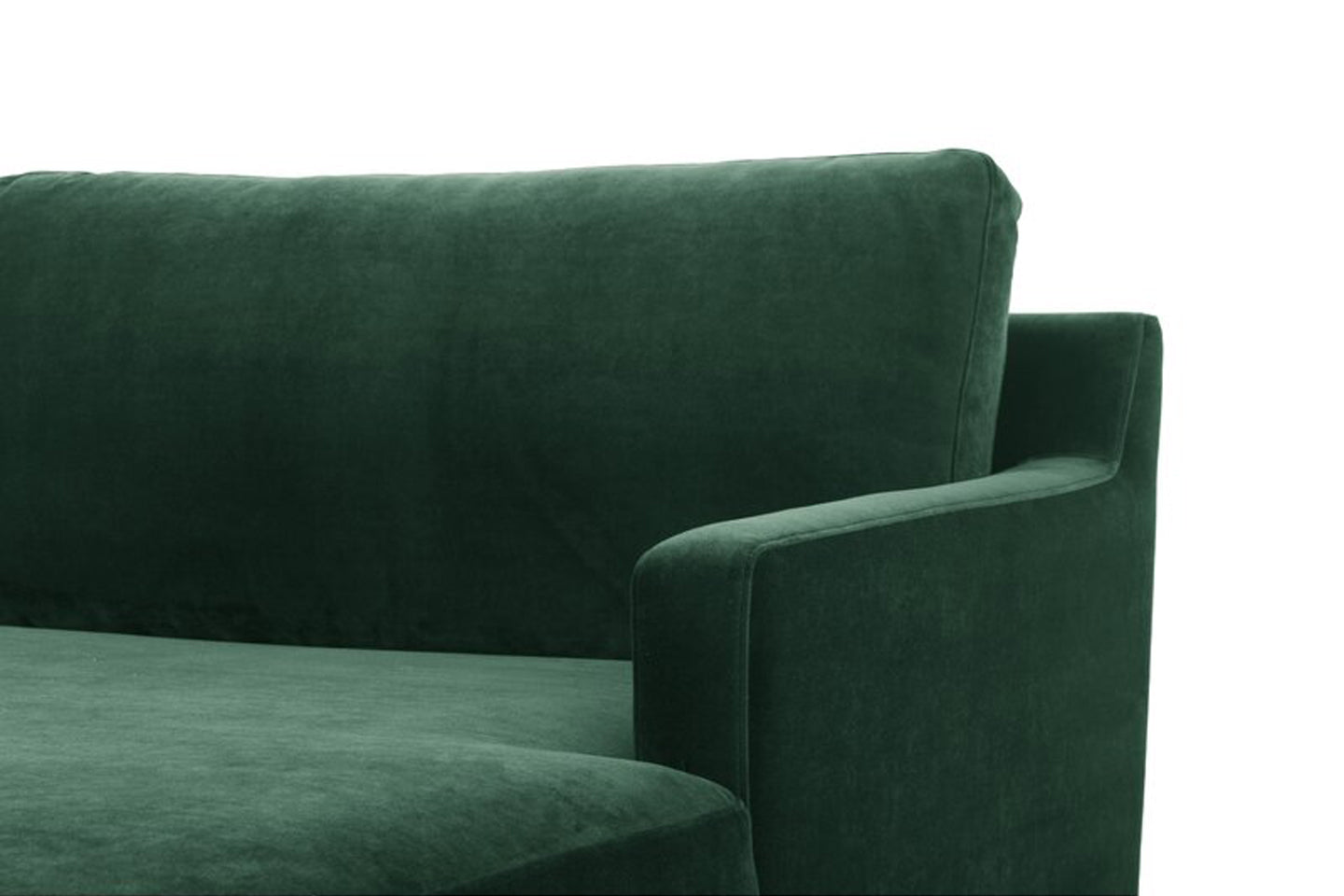 Jones Sectional Sofa With Chaise, Right Facing, Green, Velvet