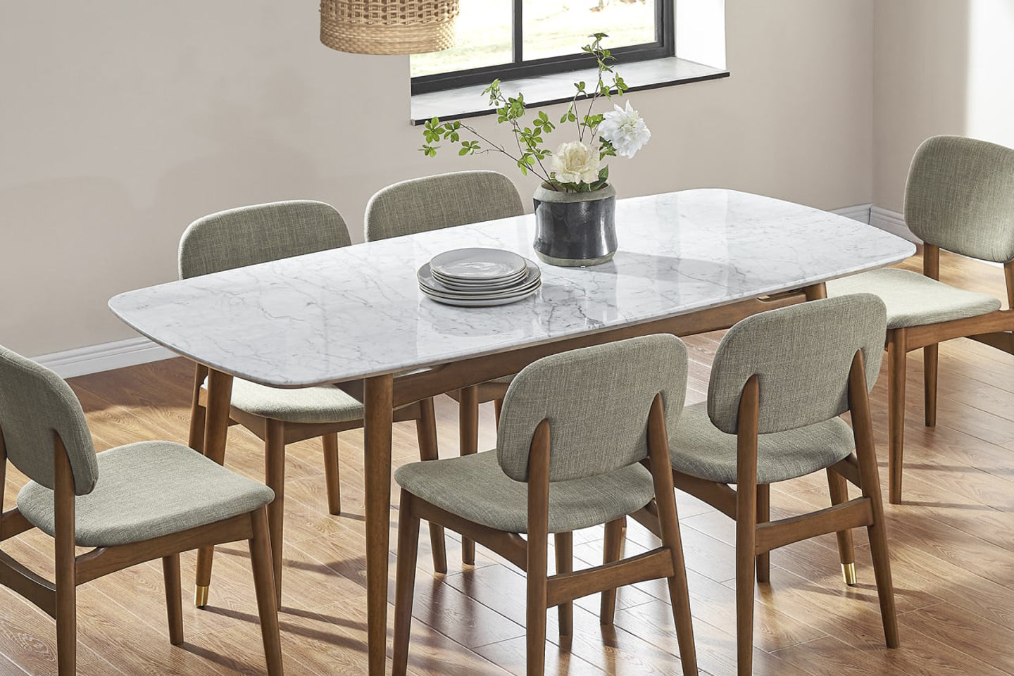 Marble dining 2025 table and chairs