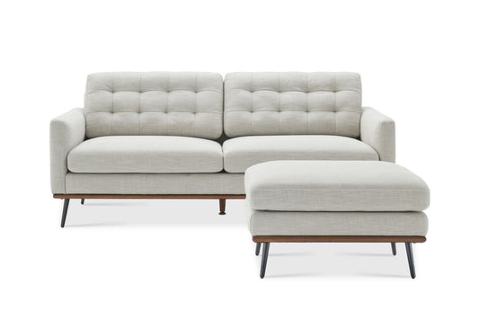 Loft Sofa With Ottoman, 2 Seater, Beige