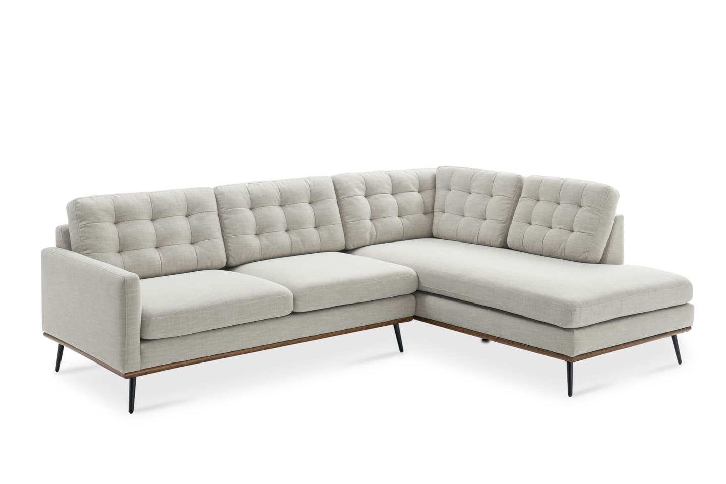 Loft Bumper Chaise Sectional Sofa, Left Facing, Beige