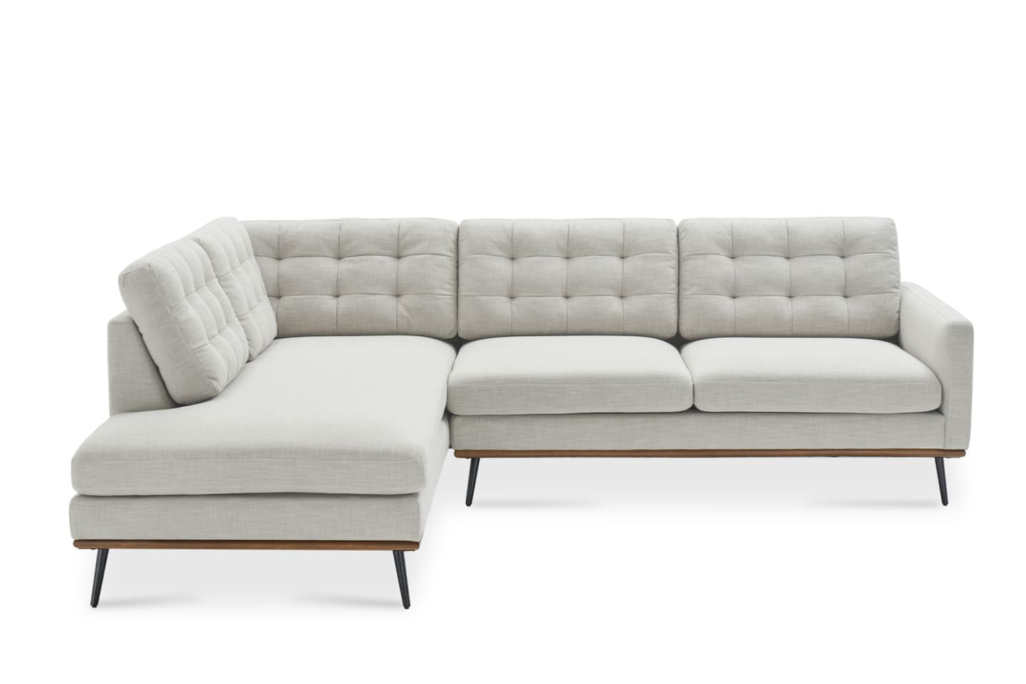 Loft Bumper Chaise Sectional Sofa, Right Facing, Beige