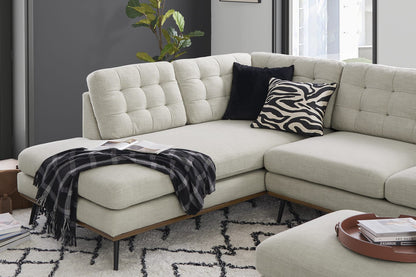 Loft Bumper Chaise Sectional Sofa, Right Facing, Beige