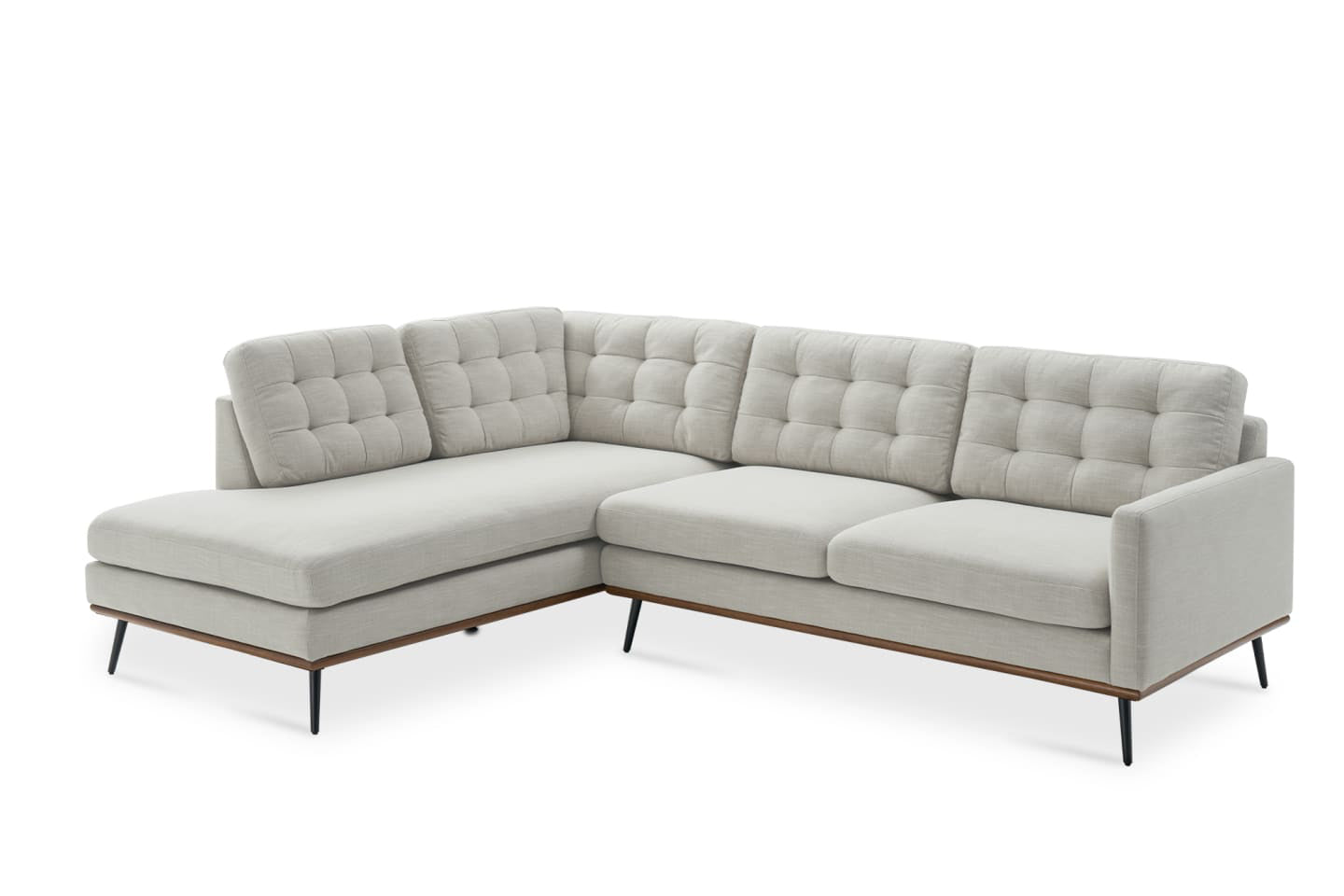 Loft Bumper Chaise Sectional Sofa, Right Facing, Beige